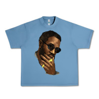 Pebble Blue black man Urban Heavy Tee - NancyCooperArtShop