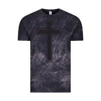 Cloud Black Cross Vintage Tee - linhVisuals