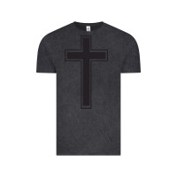 Vintage Black Cross Vintage Tee - linhVisuals
