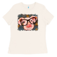 Bone Fall Autumn Pig Ladies Tee - RanaPortraitStore