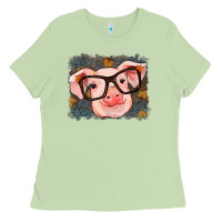 Matcha Fall Autumn Pig Ladies Tee - RanaPortraitStore
