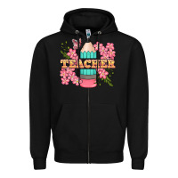 Black teacher floral pencil Zipper Hoodie - BundleAndBundleShop