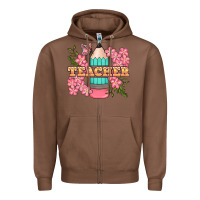 Chestnut teacher floral pencil Zipper Hoodie - BundleAndBundleShop