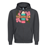 Smoke teacher floral pencil Zipper Hoodie - BundleAndBundleShop