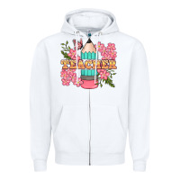 White teacher floral pencil Zipper Hoodie - BundleAndBundleShop