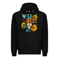 Black Western Wild West Rodeo Premium Hoodie - BundleAndBundleShop