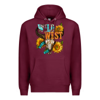Burgundy Western Wild West Rodeo Premium Hoodie - BundleAndBundleShop