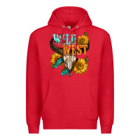 Red Western Wild West Rodeo Premium Hoodie - BundleAndBundleShop
