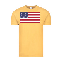 Vintage Mustard american flag Vintage Tee - linhVisuals