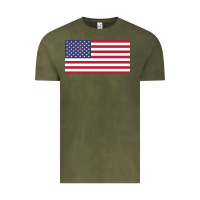 Vintage Olive american flag Vintage Tee - linhVisuals