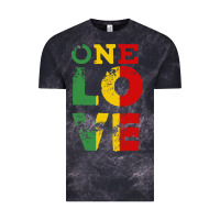 Cloud Black one love rasta reggae Vintage Tee - linhVisuals