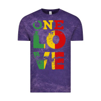 Cloud Purple one love rasta reggae Vintage Tee - linhVisuals