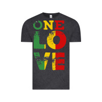 Vintage Black one love rasta reggae Vintage Tee - linhVisuals