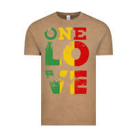 Vintage Coffee one love rasta reggae Vintage Tee - linhVisuals