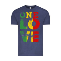 Vintage Denim one love rasta reggae Vintage Tee - linhVisuals