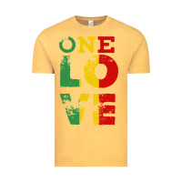 Vintage Mustard one love rasta reggae Vintage Tee - linhVisuals