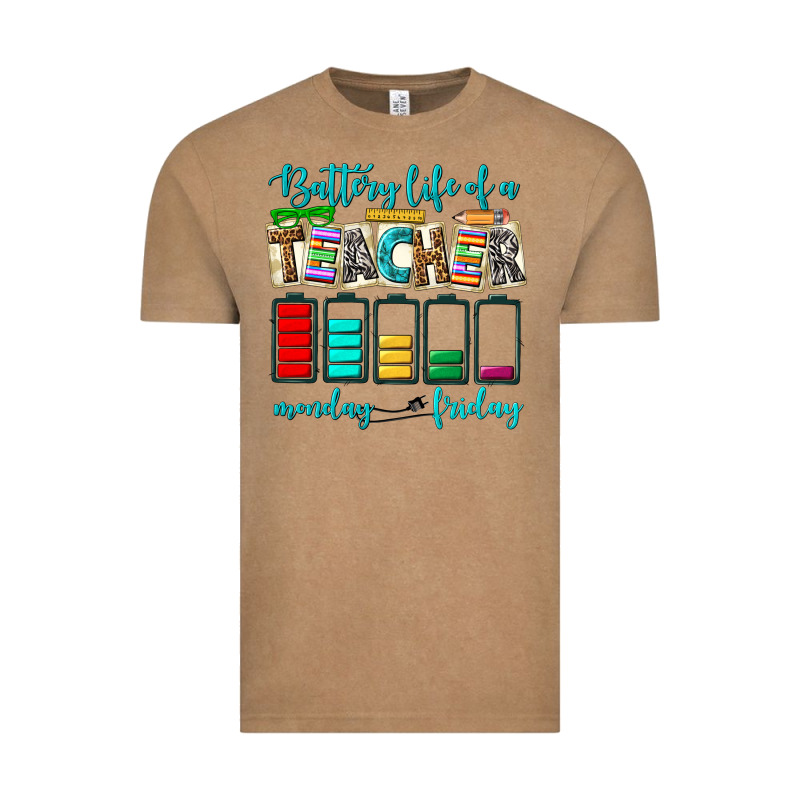 Battery Life Of A Teacher Monday Friday Vintage Tee by NancyCooperArtShop | Teevron