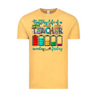 Vintage Mustard battery life of a teacher monday friday Vintage Tee - NancyCooperArtShop