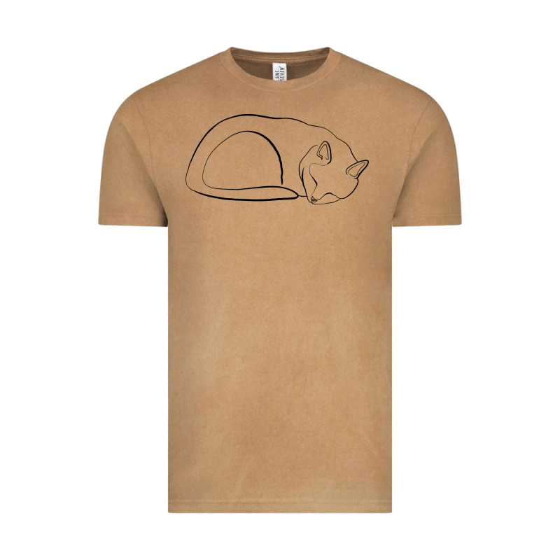 Sleeping Cat Line Art Vintage Tee by linhVisuals | Teevron