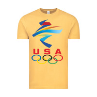 Vintage Mustard USA OLYMPIC RINGS Vintage Tee - linhVisuals