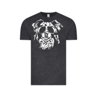 Vintage Black border collie dog t  shirt border collie with sunglasses cool dog t  s Vintage Tee - linhVisuals