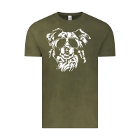 Vintage Olive border collie dog t  shirt border collie with sunglasses cool dog t  s Vintage Tee - linhVisuals