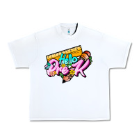 White hello pre k Urban Heavy Tee - JahusDesignShop