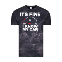 Cloud Black Empty gas gauge it’s fine i know my car low fuel joke Vintage Tee - linhVisuals