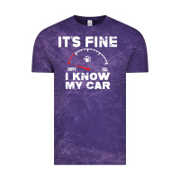 Cloud Purple Empty gas gauge it’s fine i know my car low fuel joke Vintage Tee - linhVisuals