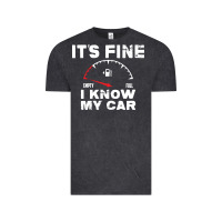 Vintage Black Empty gas gauge it’s fine i know my car low fuel joke Vintage Tee - linhVisuals