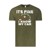 Vintage Olive Empty gas gauge it’s fine i know my car low fuel joke Vintage Tee - linhVisuals