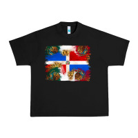 Black Mexican and Puerto Rico Flag Urban Heavy Tee - texasbilliewilder