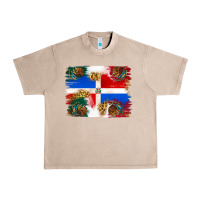 French Oak Mexican and Puerto Rico Flag Urban Heavy Tee - texasbilliewilder