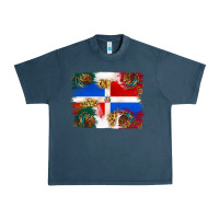 Midnight Navy Mexican and Puerto Rico Flag Urban Heavy Tee - texasbilliewilder