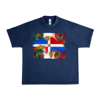 Navy Mexican and Puerto Rico Flag Urban Heavy Tee - texasbilliewilder