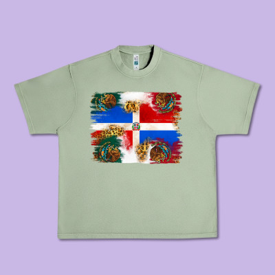 Mexican And Puerto Rico Flag Urban Heavy Tee Designed By Texasbilliewilder
