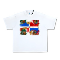 White Mexican and Puerto Rico Flag Urban Heavy Tee - texasbilliewilder