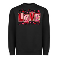 Black Valentine's Day love Heavyweight Sweatshirt - FaDigitalArtStudio