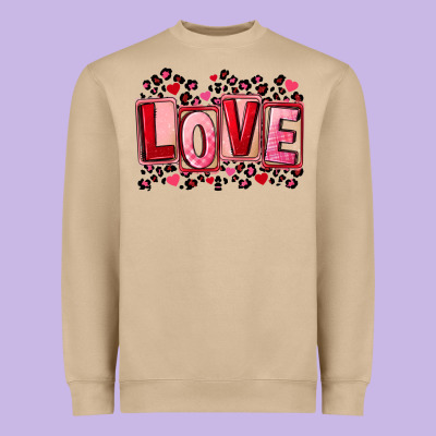 Valentine's Day Love Heavyweight Sweatshirt Designed By Fadigitalartstudio