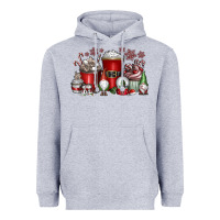 Heather Grey Christmas Coffee Drink Heavyweight Hoodie - CowhideDigitalArt