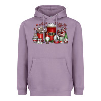 Lavender Christmas Coffee Drink Heavyweight Hoodie - CowhideDigitalArt