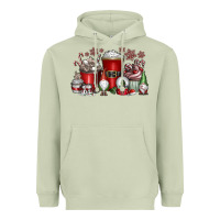 Matcha Christmas Coffee Drink Heavyweight Hoodie - CowhideDigitalArt