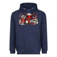 Navy Christmas Coffee Drink Heavyweight Hoodie - CowhideDigitalArt