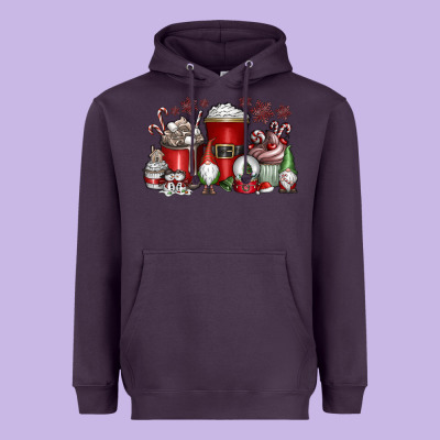 Christmas Coffee Drink Heavyweight Hoodie Designed By Cowhidedigitalart