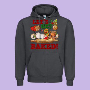 Let's Get Baked Zipper Hoodie Designed By Fadigitalartstudio