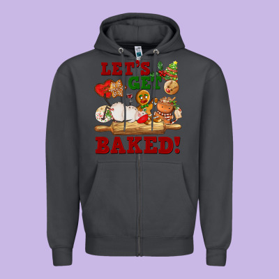 Let's Get Baked Zipper Hoodie Designed By Fadigitalartstudio