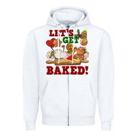 White let's get baked Zipper Hoodie - FaDigitalArtStudio