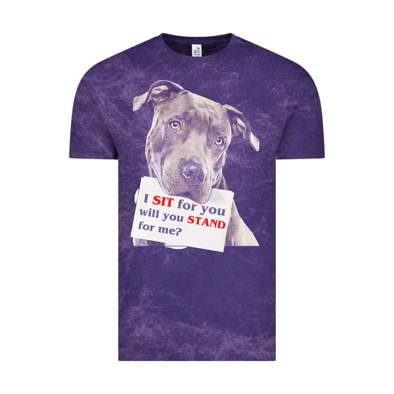 Pitbull T  Shirt I Sit For You Will You Stand For Me T  Shirt Vintage Tee by linhVisuals | Teevron