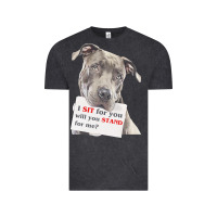 Vintage Black pitbull t  shirt i sit for you will you stand for me t  shirt Vintage Tee - linhVisuals