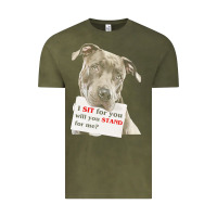 Vintage Olive pitbull t  shirt i sit for you will you stand for me t  shirt Vintage Tee - linhVisuals